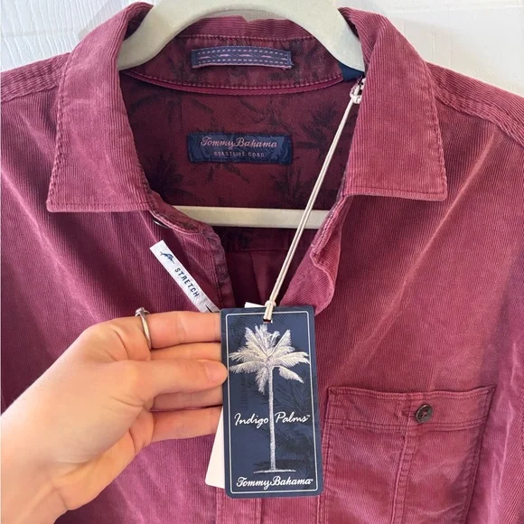 NWT Tommy Bahama Coastline Cord Stretch Sun Fade Shirt